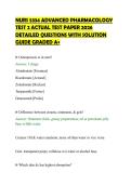 NURS 5334 ADVANCED PHARMACOLOGY&NewLine;TEST 2 ACTUAL TEST PAPER 2026&NewLine;DETAILED QUESTIONS WITH SOLUTION&NewLine;GUIDE GRADED A&plus;