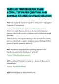 NURS 5357 NEUROBIOLOGY EXAM 1&NewLine;ACTUAL TEST PAPER QUESTIONS AND&NewLine;CORRECT ANSWERS COMPLETE SOLUTION&NewLine;
