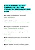 NURS 5357 NEUROBIOLOGY EXAM 1&NewLine;COMPREHENSIVE STUDY GUIDE&NewLine;QUESTIONS AND VERIFIED ANSWERS FULL&NewLine;REVIEW&NewLine;