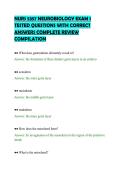 NURS 5357 NEUROBIOLOGY EXAM 1&NewLine;TESTED QUESTIONS WITH CORRECT&NewLine;ANSWERS COMPLETE REVIEW&NewLine;COMPILATION