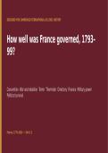 Cambridge AS Level History 9489 - Unit 1&period;3 How Well Was France Governed 1793-99&quest;