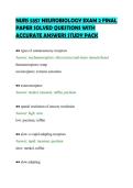 NURS 5357 NEUROBIOLOGY EXAM 2 FINAL&NewLine;PAPER SOLVED QUESTIONS WITH&NewLine;ACCURATE ANSWERS STUDY PACK&NewLine;