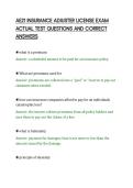 AE21 INSURANCE ADJUSTER LICENSE EXAM&NewLine;ACTUAL TEST QUESTIONS AND CORRECT&NewLine;ANSWERS