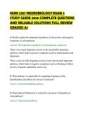 NURS 5357 NEUROBIOLOGY EXAM 3&NewLine;STUDY GUIDE 2026 COMPLETE QUESTIONS&NewLine;AND RELIABLE SOLUTIONS FULL REVIEW&NewLine;GRADED A&plus;&NewLine;