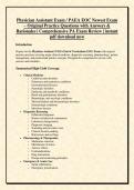 Physician Assistant Exam &sol; PAEA EOC Newest Exam &ndash; Original Practice Questions with Answers & &NewLine;Rationales &vert; Comprehensive PA Exam Review &vert; instant &NewLine;pdf download now &NewLine;