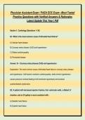 Physician Assistant Exam &sol; PAEA EOC Exam &ndash;Most Tested &NewLine;Practice Questions with Verified Answers & Rationales &NewLine;Latest Update This Year &vert; Pdf
