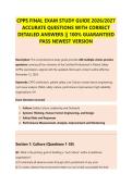 CPPS FINAL EXAM STUDY GUIDE 2026&sol;2027 &NewLine;ACCURATE QUESTIONS WITH CORRECT &NewLine;DETAILED ANSWERS &vert;&vert; 100&percnt; GUARANTEED &NewLine;PASS NEWEST VERSION 