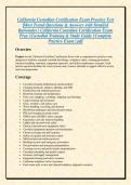California Custodian Certification Exam Practice Test &NewLine;&vert;Most Tested Questions & Answers with Detailed &NewLine;Rationales &vert; California Custodian Certification Exam &NewLine;Prep &vert; Custodial Training & Study Guide &vert; Complete &NewLine;Practice Exam &vert; pdf 