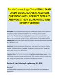 Florida Cosmetology Clinical FINAL EXAM &NewLine;STUDY GUIDE 2026&sol;2027 ACCURATE &NewLine;QUESTIONS WITH CORRECT DETAILED &NewLine;ANSWERS &vert;&vert; 100&percnt; GUARANTEED PASS &NewLine;NEWEST VERSION 