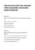 NURS 6531 EXAM SCRIPT 2026 ADVANCED&NewLine;PATIENT MANAGEMENT AND DECISION&NewLine;MAKING FRAMEWORK&NewLine;