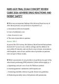 NURS 6531 FINAL EXAM CONCEPT REVIEW&NewLine;GUIDE 2026 ADVERSE DRUG REACTIONS AND&NewLine;PATIENT SAFETY