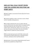 NURS 6531 FINAL EXAM CONCEPT REVIEW&NewLine;GUIDE 2026 ADVERSE DRUG REACTIONS AND&NewLine;PATIENT SAFETY