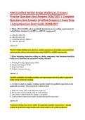 AWS Certified Welder Bridge Welding &lpar;1&period;5&rpar; Exam&vert; &NewLine;Practice Questions And Answers 2026&sol;2027 &vert; Complete &NewLine;Questions And Answers &lpar;Verified Answers&rpar; &vert; Exam Prep &NewLine;&vert; Comprehensive Exam Guide 2026&2027 