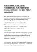 NURS 6531 FINAL EXAM LEARNING&NewLine;WORKBOOK 2026 PHARMACOKINETICS&NewLine;PHARMACODYNAMICS AND DRUG THERAPY&NewLine;MANAGEMENT
