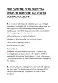 NURS 6531 FINAL EXAM PAPER 2026&NewLine;COMPLETE QUESTIONS AND VERIFIED&NewLine;CLINICAL SOLUTIONS&NewLine;