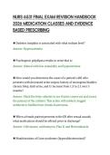 NURS 6531 FINAL EXAM REVISION HANDBOOK&NewLine;2026 MEDICATION CLASSES AND EVIDENCE&NewLine;BASED PRESCRIBING&NewLine;