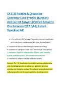 CA C-33 Painting & Decorating &NewLine;Contractor Exam Practice Questions &NewLine;And Correct Answers &lpar;Verified Answers&rpar; &NewLine;Plus Rationale 2027 Q&A&vert; Instant &NewLine;Download Pdf&period;