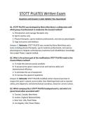 STOTT PILATES Written Exam Questions and Answers&vert; Latest Update&vert; Pass Guaranteed&NewLine;