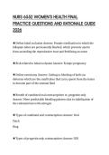NURS 6552 WOMEN&rsquo;S HEALTH FINAL&NewLine;PRACTICE QUESTIONS AND RATIONALE GUIDE&NewLine;2026&NewLine;