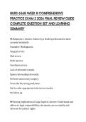 NURS 6568 WEEK 8 COMPREHENSIVE&NewLine;PRACTICE EXAM 2 2026 FINAL REVIEW GUIDE&NewLine;COMPLETE QUESTION SET AND LEARNING&NewLine;SUMMARY