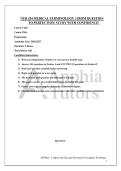 NUR 104 MEDICAL TERMINOLOGY &vert; FROM QUESTION&NewLine;TO PERFECTION&vert; STUDY WITH CONFIDENCE&excl;