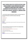 ANCC Nurse Executive Certification Exam Questions and Correct Verified Answers &vert; Complete Package Bundle