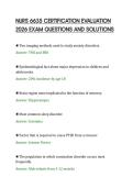 NURS 6635 CERTIFICATION EVALUATION&NewLine;2026 EXAM QUESTIONS AND SOLUTIONS