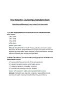 New Hampshire Counseling Jurisprudence Exam Questions and Answers &vert; Latest Update&vert; Pass Guaranteed