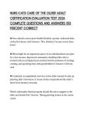 NURS C475 CARE OF THE OLDER ADULT&NewLine;CERTIFICATION EVALUATION TEST 2026&NewLine;COMPLETE QUESTIONS AND ANSWERS 100&NewLine;PERCENT CORRECT