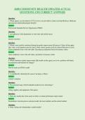 D450 COMMUNITY HEALTH UPDATED ACTUAL&NewLine;QUESTIONS AND CORRECT ANSWERS