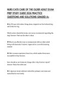 NURS C475 CARE OF THE OLDER ADULT EXAM&NewLine;PREP STUDY GUIDE 2026 PRACTICE&NewLine;QUESTIONS AND SOLUTIONS GRADED A&plus;