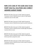 NURS C475 CARE OF THE OLDER ADULT EXAM&NewLine;SCRIPT 2026 FULL SOLUTIONS AND CORRECT&NewLine;ANSWERS ALREADY PASSED&NewLine;