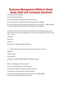 Business Management Midterm Study Guide 2026 with Complete Solutions