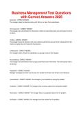 Business Management Test Questions with Correct Answers 2026&period;