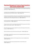 Business Management Practice Exam Questions with Correct Answers 2026