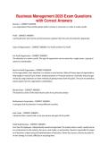 Business Management 2026 Exam Questions with Correct Answers