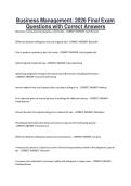 Business Management 2026 Final Exam Questions with Correct Answers