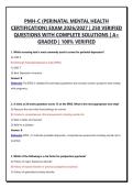 PMH-C &lpar;PERINATAL MENTAL HEALTH CERTIFICATION&rpar; EXAM 2026&sol;2027 &vert; 250 VERIFIED QUESTIONS WITH COMPLETE SOLUTIONS &vert; A&plus; GRADED 