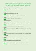 EMERGENCY MEDICAL RESPONSE &lpar;EMR UPDATED&NewLine;ACTUAL QUESTIONS AND CORRECT ANSWERS