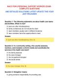 NACC PSW &lpar;PERSONAL SUPPORT WORKER&rpar; EXAM &NewLine;COMPLETE QUESTIONS&NewLine;AND DETAILED SOLUTIONS LATEST UPDATE THIS YEAR&NewLine;JUST RELEASED