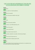 UNIT 1 EXAM REVIEW MICROBIOLOGY 2420 UPDATED&NewLine;ACTUAL QUESTIONS AND CORRECT ANSWERS