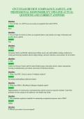 CPCT EXAM REVIEW COMPLIANCE&comma; SAFETY&comma; AND&NewLine;PROFESSIONAL RESPONSIBILITY UPDATED ACTUAL&NewLine;QUESTIONS AND CORRECT ANSWERS