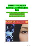 TEST BANK For Biological Psychology 13th Edition&comma; James W&period; Kalat&vert; Verified Chapter's 1 - 14 &vert; Complete&NewLine;
