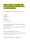 NURS5220 HEALTH ASSESSMENT ONE&NewLine;ACTUAL PAPER 2026 QUESTIONS WITH&NewLine;SOLUTIONS GRADED A&plus;