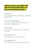 NURS5220 HEALTH ASSESSMENT ONE&NewLine;CERTIFICATION REVIEW BANK 2026&NewLine;PRACTICE QUESTIONS GRADED A&plus;