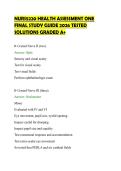 NURS5220 HEALTH ASSESSMENT ONE&NewLine;FINAL STUDY GUIDE 2026 TESTED&NewLine;SOLUTIONS GRADED A&plus;&NewLine;