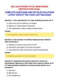 NCC ELECTRONIC FETAL MONITORING&NewLine;CERTIFICATION EXAM &NewLine;COMPLETE QUESTIONS AND DETAILED SOLUTIONS&NewLine;LATEST UPDATE THIS YEAR JUST RELEASED