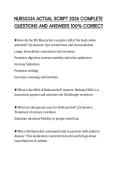 NURS5334 ACTUAL SCRIPT 2026 COMPLETE&NewLine;QUESTIONS AND ANSWERS 100&percnt; CORRECT