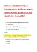 Wisconsin HVAC Contractor Exam &NewLine;Practice Questions And Correct Answers &NewLine;&lpar;Verified Answers&rpar; Plus Rationales 2026 &NewLine;Q&A &vert; Instant Download Pdf