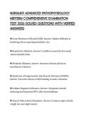 NURS6501 ADVANCED PATHOPHYSIOLOGY&NewLine;MIDTERM COMPREHENSIVE EXAMINATION&NewLine;TEST 2026 SOLVED QUESTIONS WITH VERIFIED&NewLine;ANSWERS&NewLine;